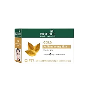 Biotique Gold Radiant Skin Youth Facial| 6-Step Facial Kit for Radiant Skin| Ayurvedic and Organically Pure| 100% Botanical Extracts| Suitable for All Skin Types | 65gm