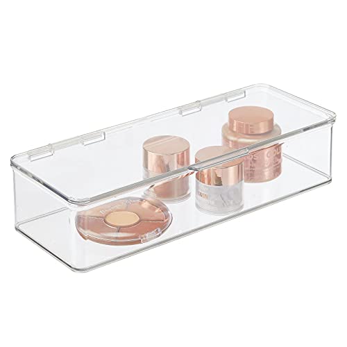 mDesign Kosmetik Organizer für das Waschbecken oder Badregal – Aufbewahrungsbox mit Deckel für Make up, Nagellack usw… – Bild 8