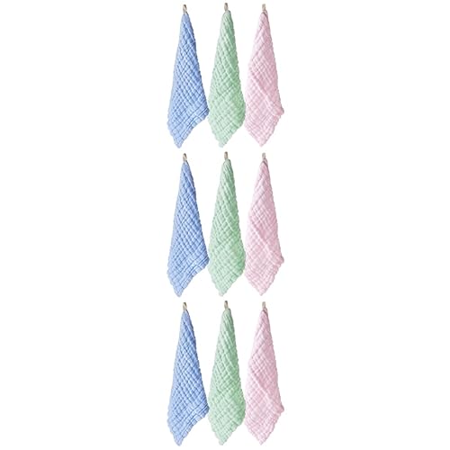 Alipis 9 Piezas De Toallita para Bebé Toallas Verdes Toallas De Baño para Bebé Toalla para El Cabello para Niños Toalla De Cara Pequeña Toallitas para Niños Pequeños Toalla para