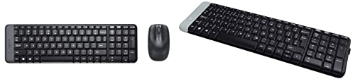 Image of Logitech MK215 Wireless Keyboard and Mouse Combo for Windows, 2.4 GHz Wireless, Compact Design, 2-Year Battery Life(Keyboard),5 Month Battery Life PC /Laptop- Black & K230 Wireless Keyboard, Black