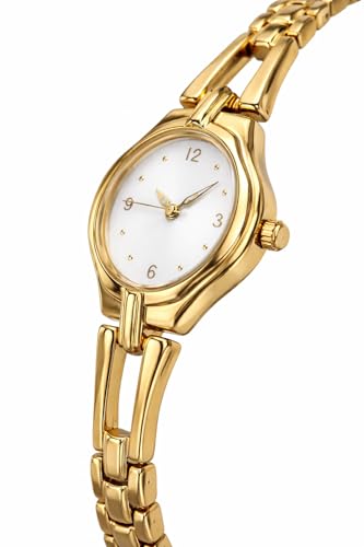 Image of Elegant 23K Gold Bracelet Watch for Women | Minimalist Luxury Analog Wristwatch