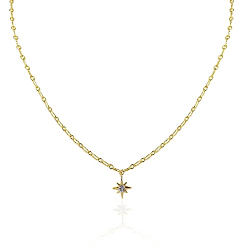 Collier plaqué or - étoile diamant - Collier étoile dorée - étoile du Nord - bohème-chic - boho - collier céleste -collier or fin empilable