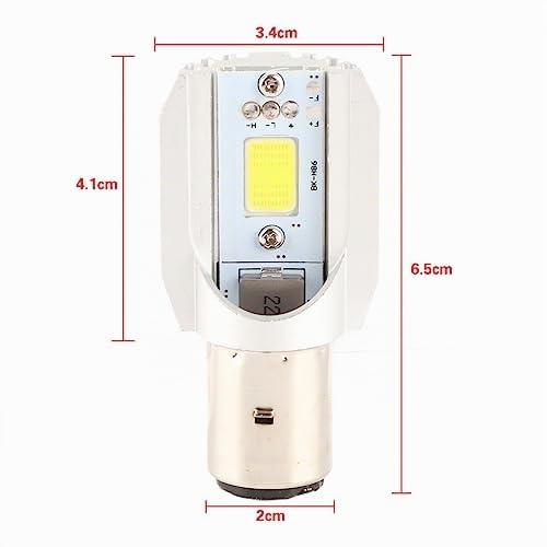 Ba20d Motocicleta Led, Blub High Low Beam Light COB Faro Brillante para Bombilla de Faro Ba20d Led Scooter Head Lamp