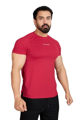 Image of FUAARK Men's Round Neck Slim Fit Gym Sports T-Shirt