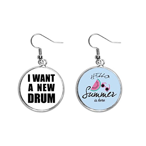 Pendientes de sandía estilo tambor para el lóbulo accesorio de verano