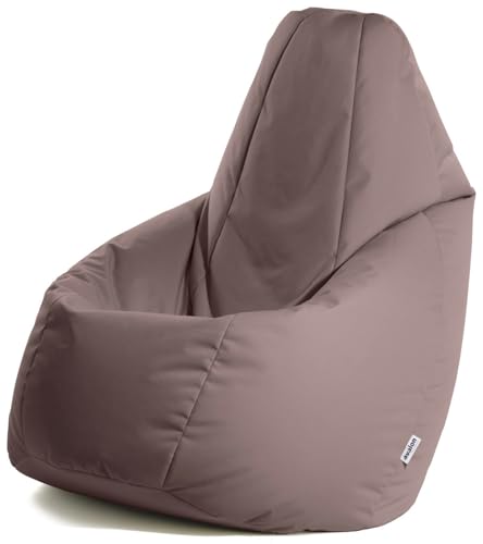 Avalon - Pouf Poltrona Sacco Grande L Jive, Puffo per Sedersi Ergonomico, Pouf a Sacco in Tessuto Antistrappo e Impermeabile, Comoda Poltrona a Sacco Moderna, Made in Italy(80x80x125cm-Tortora)