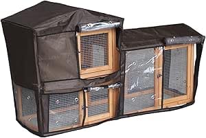 Actiaspet - Portable Extra Large Wooden Triangle Rabbit Hutch (Fir & Plywood) | 147 cm x 52 cm x 85.5 cm (L Cover Only)