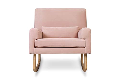 Nursery Works Sleepytime Rocker In Blush Velvet With Light Legs, Greenguard Gold And Certipur-Us Certified #TOP6