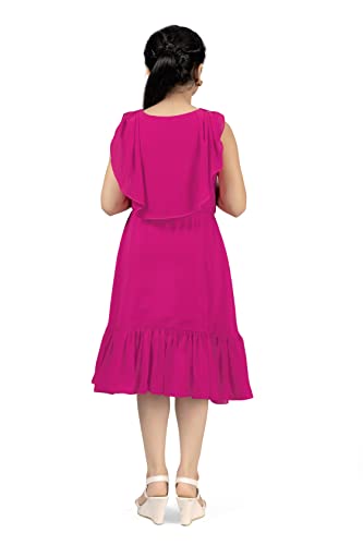 Image of Fashion Dream Girls Calf Length Ruffle Dresses (Pink 3-4 Year)