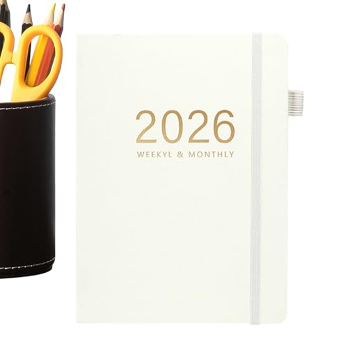 A5ジャーナル、2026年計画メモ帳 144枚 | ハードカバーノート A5カレンダー 毎日の勉強 職場 ビジネス 自宅 卒業 会議 旅行 学校 大学