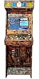 SAN-J Holz Arcade Spielautomat, Arcade Automat aus Holz, Geflammt, Handgefertigter, 3000 Klassische Videospiele, 22-Zoll Monitor, 2 Spieler Videospielautomat