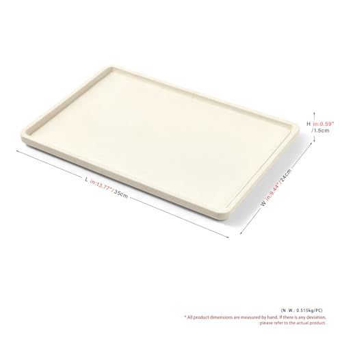 Microfiber Jewelry Trays Large Jewelry Display Tray Stackable Jewelry Bracelet Necklace Tray Organizer Ring Earring Necklace Organizer Tray Jewelry Trays For Drawers (Beige