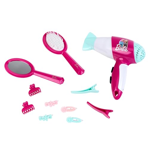 Theo Klein 5790 Set da parrucchiera Barbie I Tanti Accessori nello Stile di Barbie I Include asciugacapelli per Bambini con Funzione di Aria Fredda I Giocattoli per Bambini dai 3 Anni in su