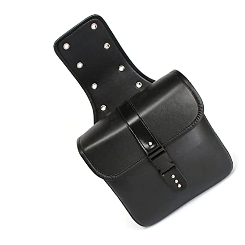 Alforjas para motocicleta, par de alforjas laterales impermeables de cuero sintético para modificación de vehículos, bolsas colgantes para motos y deportes motorizados (negro) miniatura 4