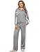 Terecey Streatwear Trainingsanzüge Damen Leicht Sportanzug Freizeitanzug Jogginganzug Langarm mit Reißverschluss Kordelzug Taschen Frauen Streifen Tracksuit Fitnessanzug, Aschgrau L