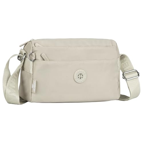 Image of Women's Crossbody Sling Bag, Water-Resistant Nylon Shoulder Handbag with Multiple Zipper Compartments, Lightweight Travel Purse, Shopping, Adjustable Strap Messenger Bag