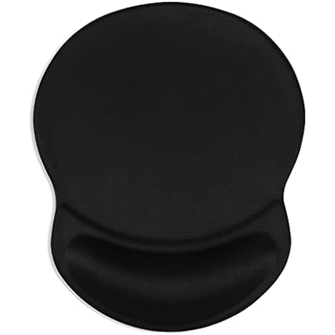 ITNRSIIET Mouse Pad, Ergonomic Mouse Pad with Gel Wrist Rest Support, Gaming Mouse Pad with Cloth, Non-Slip PU Base for Computer, Laptop, PC, Home, Office & Travel, Black Cover