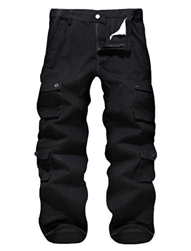 Open Black Cargo Trousers | APTRO