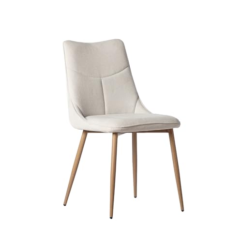KLAST Silla de Comedor tapizada Beige con Pata Natural