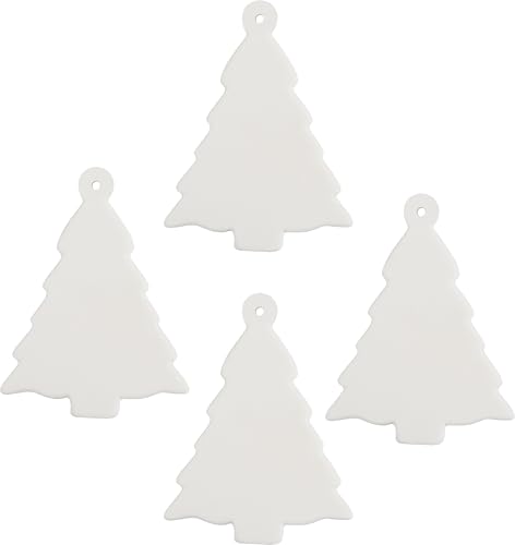 VBS Weihnachtsanhänger Porzellan 4 Stk. - Elegante Baumornamente -...