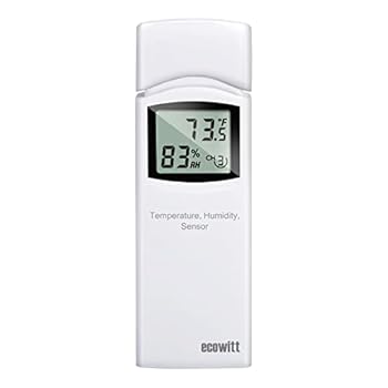 ECOWITT Termómetro e higrómetro multicanal inalámbrico, medidor de temperatura y humedad interior y exterior con pantalla LCD, monitoreo remoto por aplicación WH31: Termómetro higrómetro inalámbrico multicanal: el termómetro e higrómetro ECOWITT WN31 (WH31) mide la temperatura y la humedad y puede ver la temperatura actual y la humedad en la pantalla LCD. Los datos pueden ser transmitidos por ECOWITT GW1100 Wi-F...