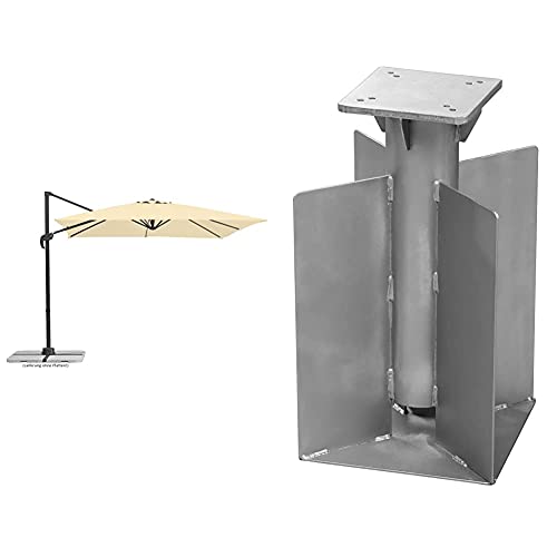 Schneider Sonnenschirm Rhodos Junior, Beige (natur), ca. 270 x 270 cm,...