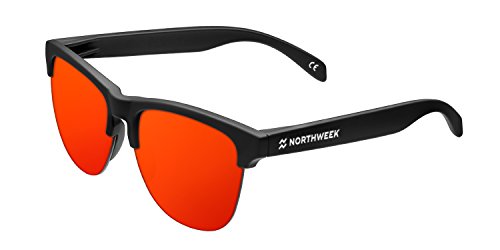 NORTHWEEK Gravity Flaka - Gafas de Sol para Hombre y Mujer, Negro Rojo