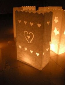 A Liittle Tree Luminary Candle Lantern Paper Bags Party Wedding Birthday Celebrations (10 hearts, 20)