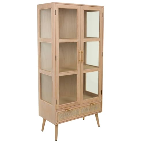 WANDERLUST DECO Vitrina de Madera y Rejilla