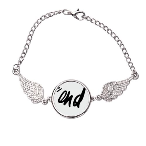 Bracelet citation humoristique ailes d'ange en métal fini les bijoux ternes