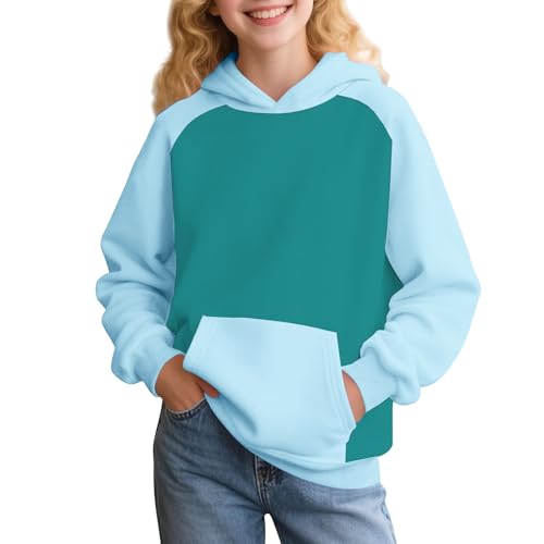 Sudaderas con capucha niña suave otoño niña sudaderas de manga larga niñas niñas y niñas ligero cómodo Hoodie chica deportiva color sólido Sweatshirt con bolsillos Y2k invierno Jersey Streetwear