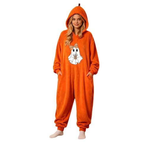 Mono de verano de Halloween con capucha bolsillos disfraz fiesta color naranja 6 M