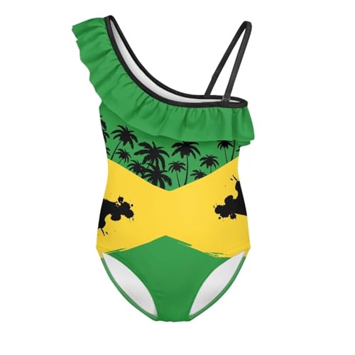 Girls One Piece Swimsuit Ruffle Cute Bathing Suit Quick Dry Hawaiian Swimwear for Beach Swimming Suits 3-14 Years