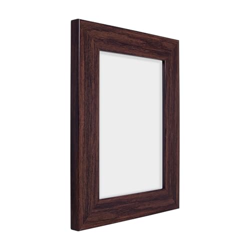 Image of GOLDEN PEACOCK Set of 2 5x7 Inch Photo Frames - Rich Chocolate Brown Wood Finish | Premium Wall Hanging & Tabletop Picture Frames for Home Decor & Gifting
