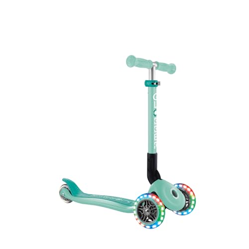 GLOBBER JUNIOR Foldable Lights – Patinete 120/80 mm ABEC 9 3 Ruedas LED Mint