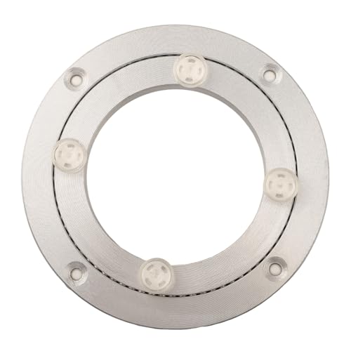 Kivivaka Base giratoria de aleación de aluminio Lazy Susan de 5 a 16 pulgadas, para cocina, comedor, decoración de tartas, color plateado, 8 pulgadas