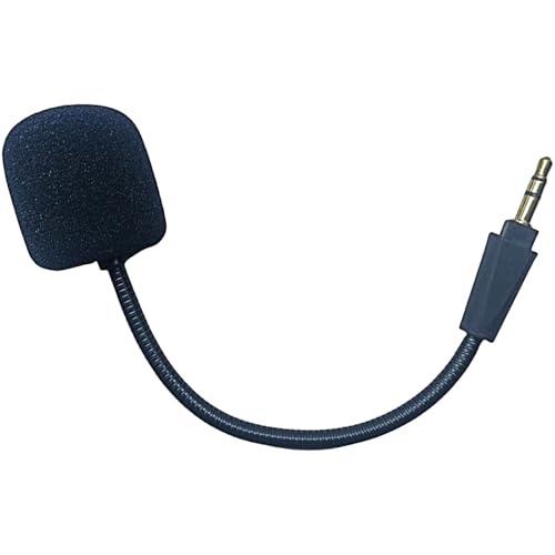High Sensitivity Replacement Mic 3.5mm Plug Microphone for Over Head Earphone with Sponge Sleeve Black