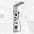 BATHLAVISH 6 in 1 Shower Panel Tower System, Rainfall Shower Tower Systems w/LED and Digital Display Stainless Steel Shower Panels with Waterfall Tub Spout Massage Jets Handheld Head Nickel and Black