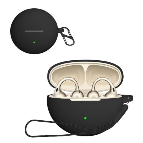 For OPPO Enco Clip2 Open Earbuds �P�[�X �J�o�[�yHNWEIWEI�z �i�J���r�i�t��+�X�g���b�v�t�� �j �V���R�� �֗� �J���r�i�t ���s �y�ʏ��^ �����[�d�\ OPPO Enco Clip2 �p �P�[�X �J�o�[�i�u���b�N