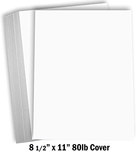Hamilco White Cardstock Thick Paper – 8 1/2 X 11" Blank Heavy Weight 80 Lb Cover Card Stock - For Brochure Award And Stationery Printing - 50 Pack #TOP1