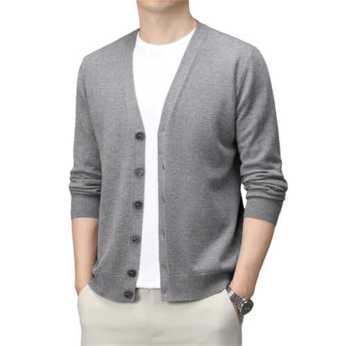 TdvcpmkkMen's V-Neck Single Breasted Cardigan Business Casual Sweater Elastic Warm Knitted Sweater