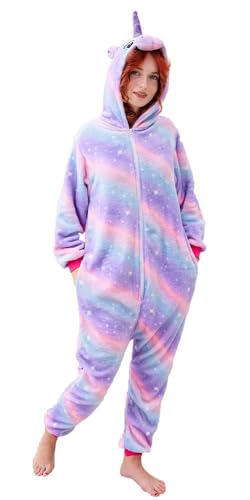 NewFuzzy Adult Unicorn Onesie Pajamas Women Halloween Cosplay Costume Sleepwear