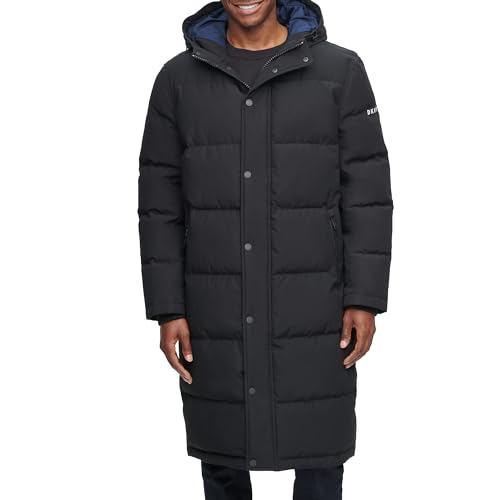 Image of DKNY Arctic Cloth Hooded Extra Long Parka Jacket