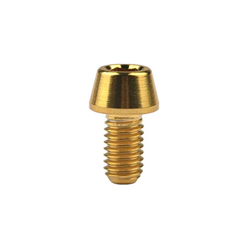Image of Titanium Ti Bolt M5x9 16 18 20 25 30 35 40 45 50 55 60mm Tapered Head Screws Pack of 4 (M5x9mm, Gold)