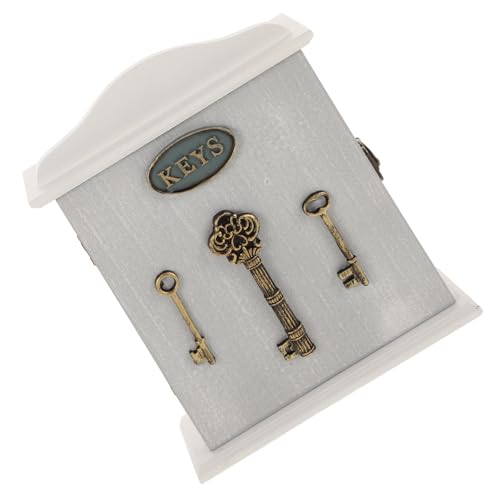 SHERCHPRY Armario de Pared para Llaves de Madera Rústica, Caja Organizadora con Ganchos Multiusos, Almacenamiento para Entrada y Pasillo, Decoración Vintage Funcional