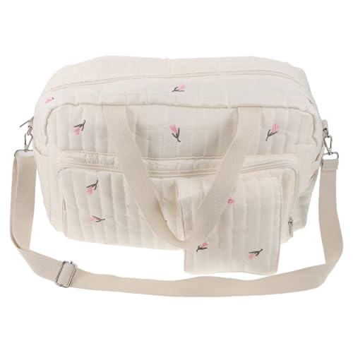 Fourre-tout portable en tissu résistant imprimé tulipe pour jeunes mamans