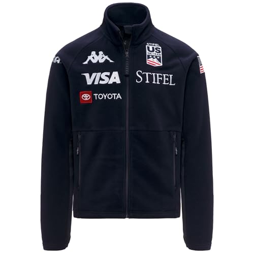 Kappa 6CENTO 687C US, Pile Full Zip da Uomo (IT, Testo, M, Regular, Regular, Blue Baritone)