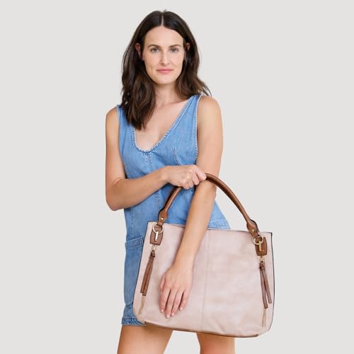 Bolso tote grande desgastado para mujer de Connar, bolsos de mano en cuero vegano, bolsos de viaje y hobo con asa para el hombro miniatura 2