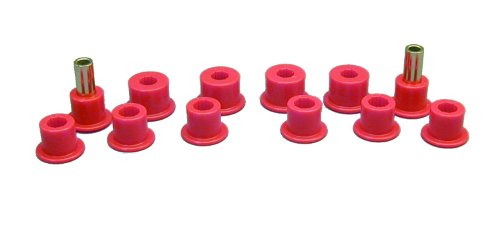 Prothane 14-1003 Red Rear Spring Eye and Shackle Bushing Kit