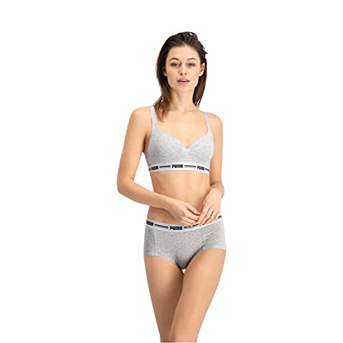 Puma Iconic Padded Women's Top (1 Pack) Bra, Gris (Grey Melange), XS para Mujer
